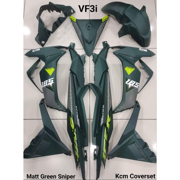 COVERSET SYM VF3I MATT GREEN | Shopee Malaysia