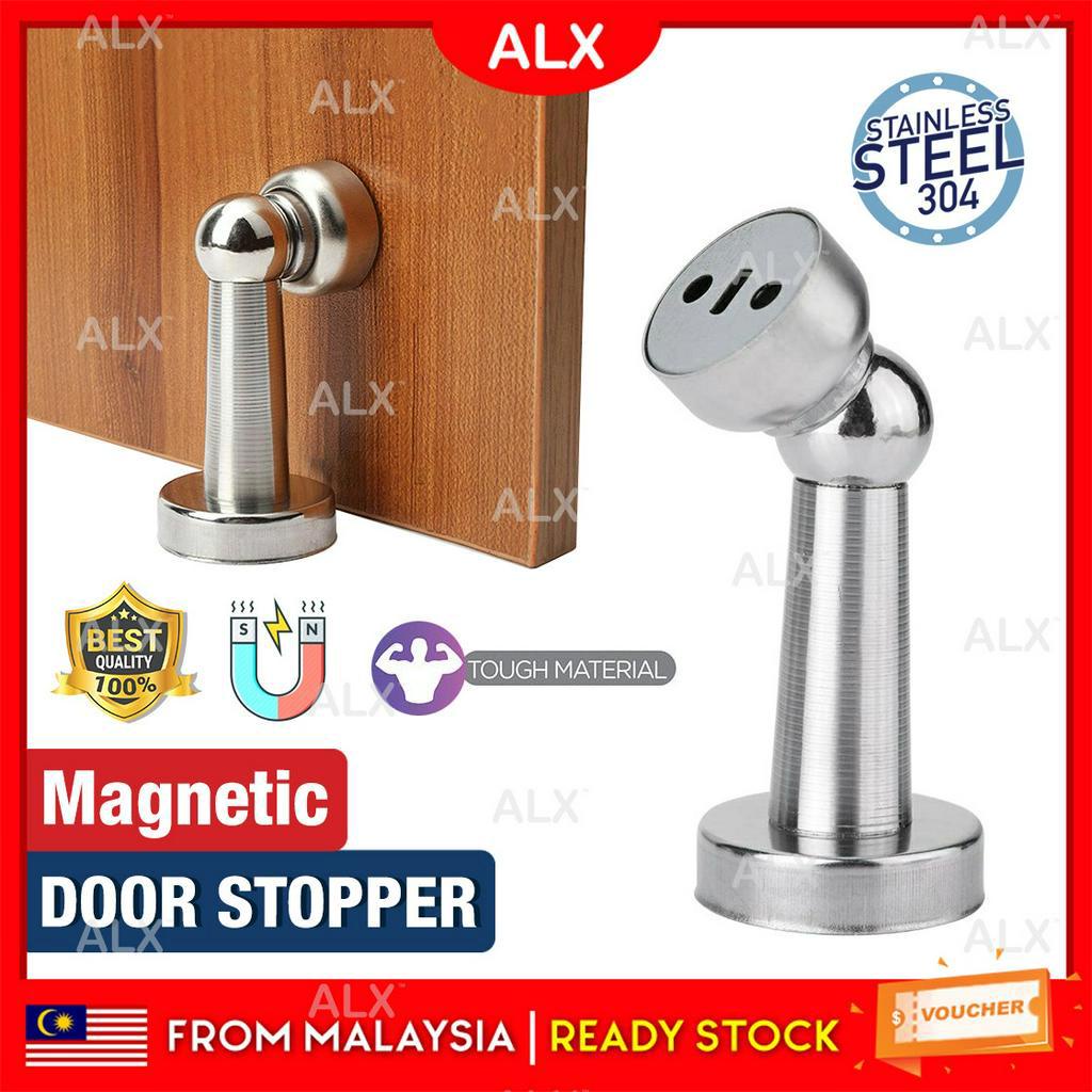 ALX Door Stopper Magnet Stop Modern Stainless Steel No Drill 3M Double ...