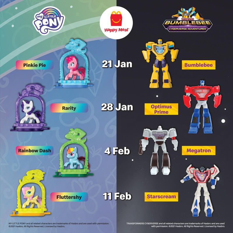 Transformers My Little Pony Mcdonalds 2018 My Little Pony