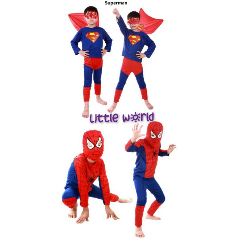 Halloween kids cos costume anime costumes kids superman/spider/costume ...