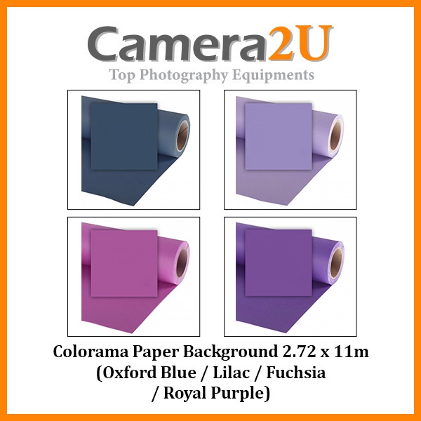 Colorama Paper Background 2.72 x 11m (Oxford Blue / Lilac / Fuchsia ...
