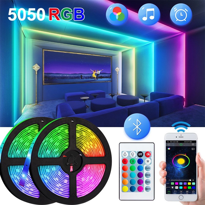 Bluetooth LED Strip Light 5050 USB Flexible Lamp 5M Tape Diode DC5V RGB ...