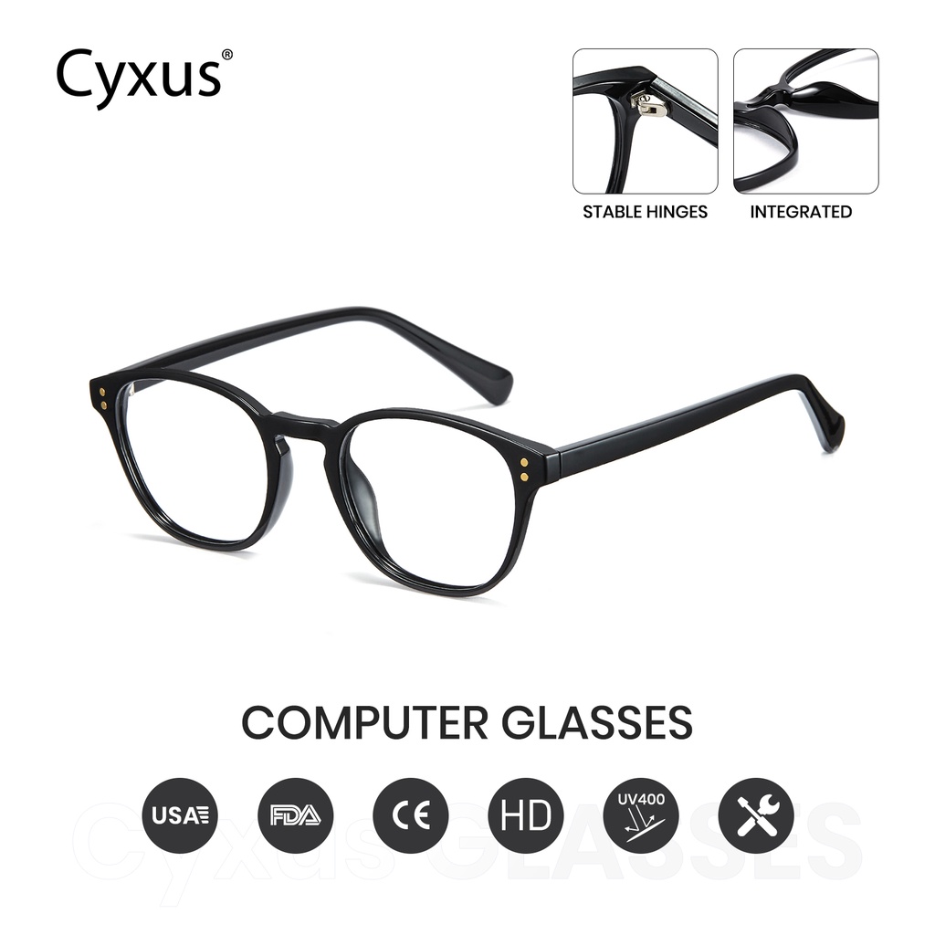 Cyxus Blue Light Filter Computer Glasses Tr90 Blocking Uv Headache Anti Eyestrain Unisex 1567