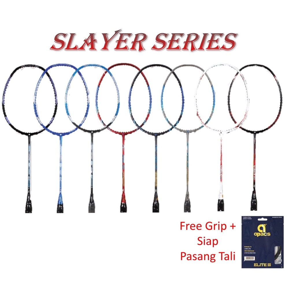 (Siap pasang tali 4 Knot + Foc Grip) Apacs Slayer Series Original ...