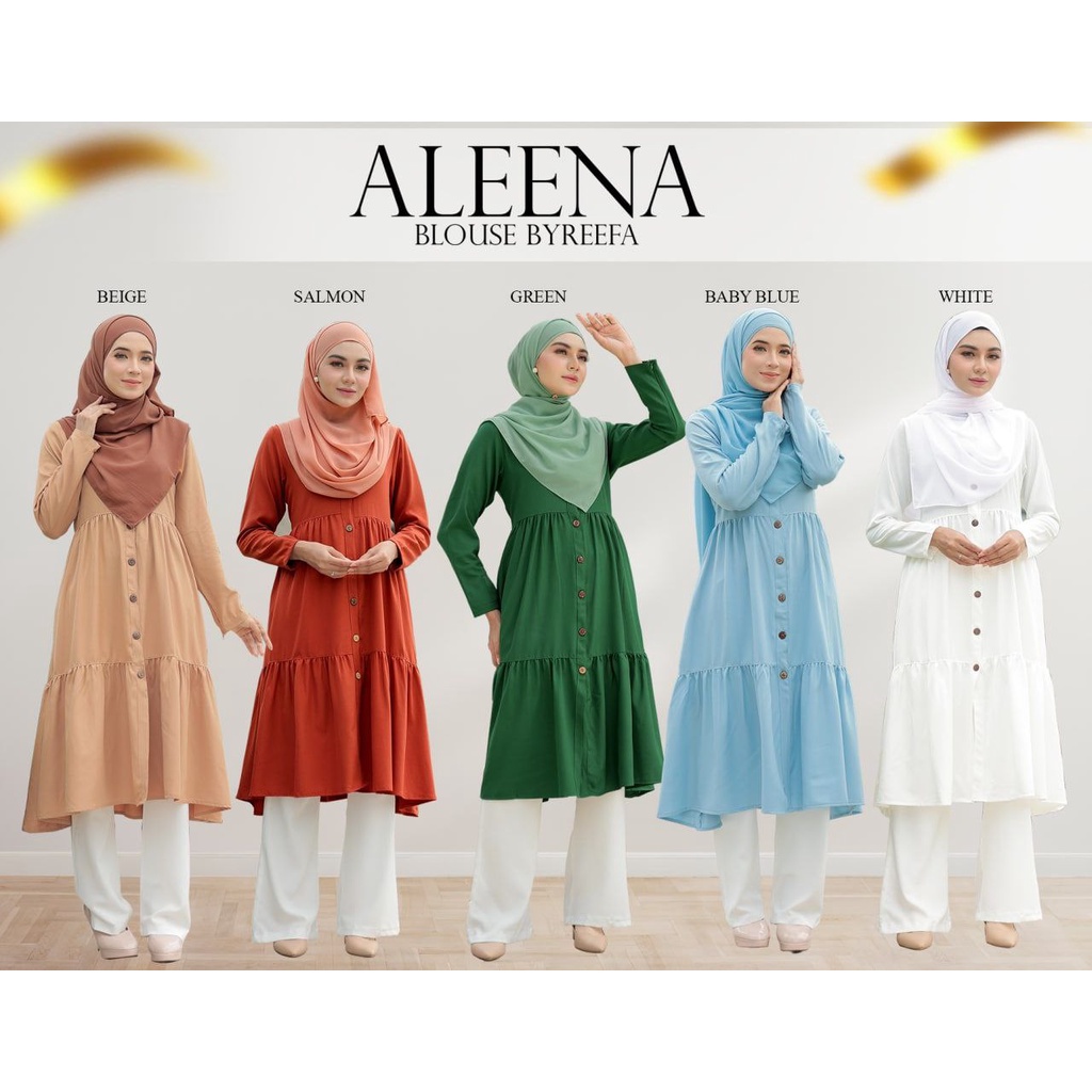 BLOUSE ALEENA BYREEFA ♦️ blouse labuh ropol muslimah nursing friendly ...