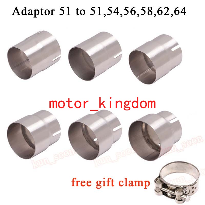 51MM Convert to 52MM 54MM 56MM 58MM 62MM 64MM Exhaust Pipe