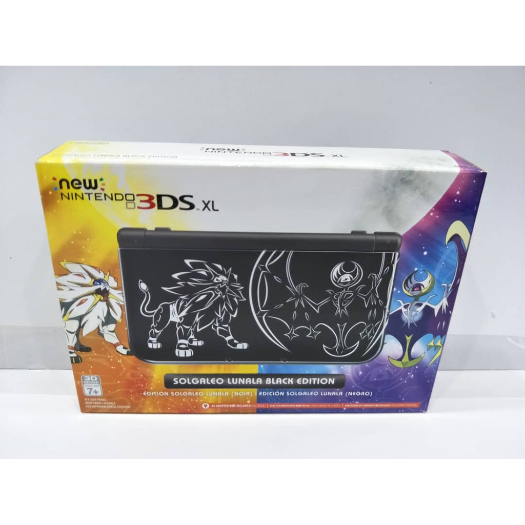 Nintendo new 3ds xl pokemon solgaleo lunala black clearance edition