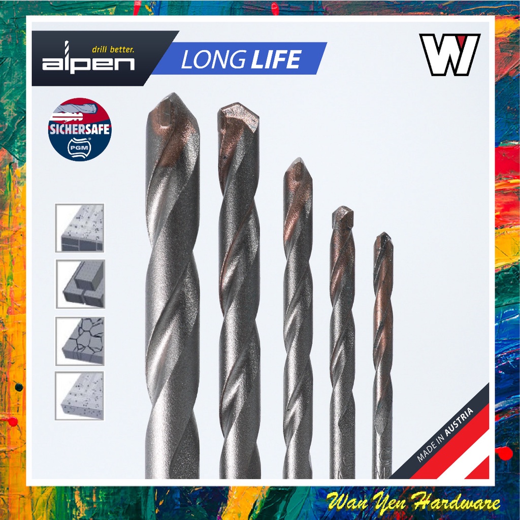 Alpen CDB (4mm12mm) Masonry Drill Bit Made in Austria Shopee Malaysia