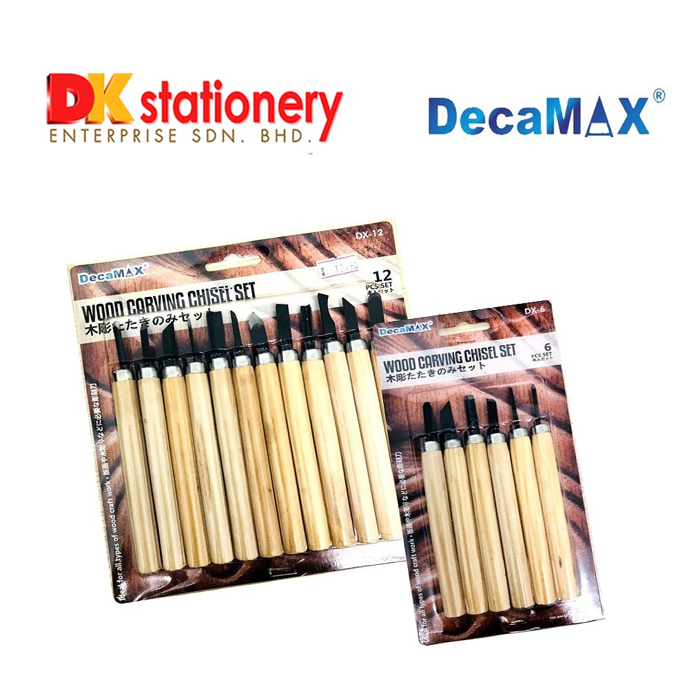 Decamax Wood Carving Chisel Set 6 / 12 perfect tool for precision and ...