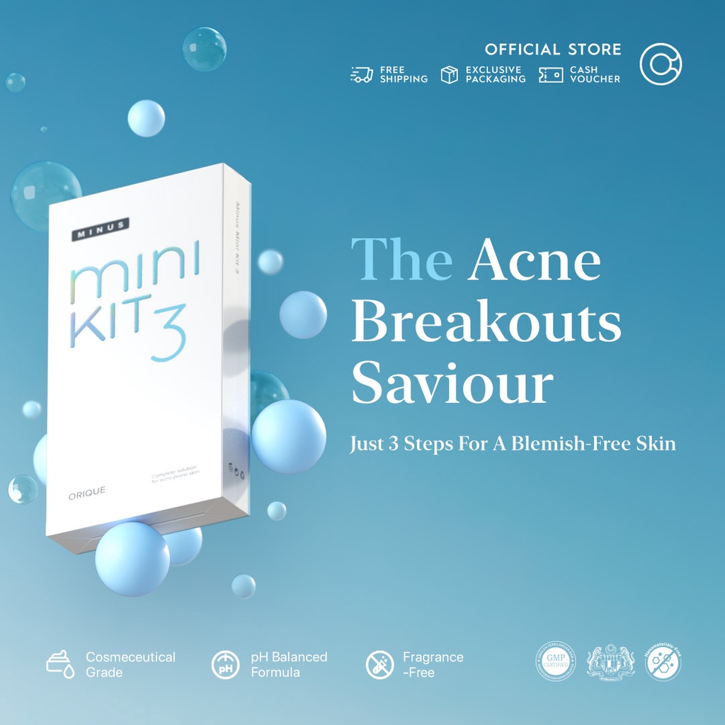 ORIQUE Minus Mini-Kit 3 Complete 3-Step For Acne, Hydration, Moisturize ...