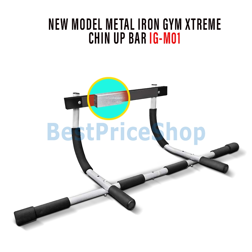 BPS Promo Iron Gym Chin Up Pull Up Bar 2 Hole Position Doorway Workout