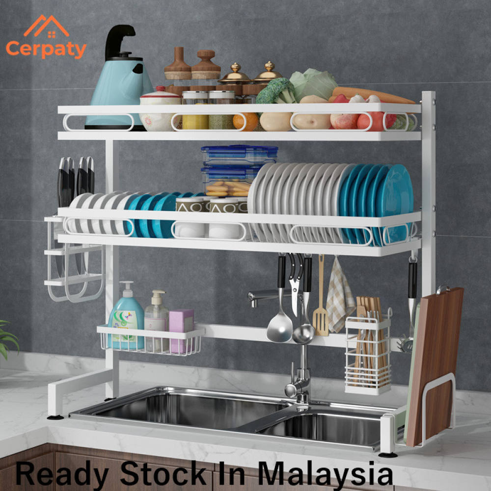 storage READY STOCK Kitchen steel organizer accessories Dish Rack under ...