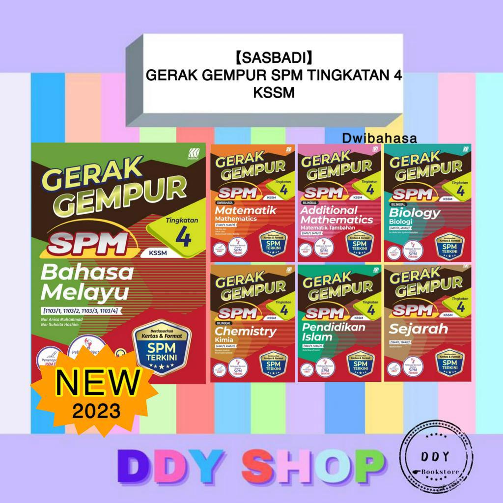 【sasbadi】gerak Gempur Spm Tingkatan 4 Kssm 2023 Dwibahasa — Buku Latihan Spm Form 4 Kssm 