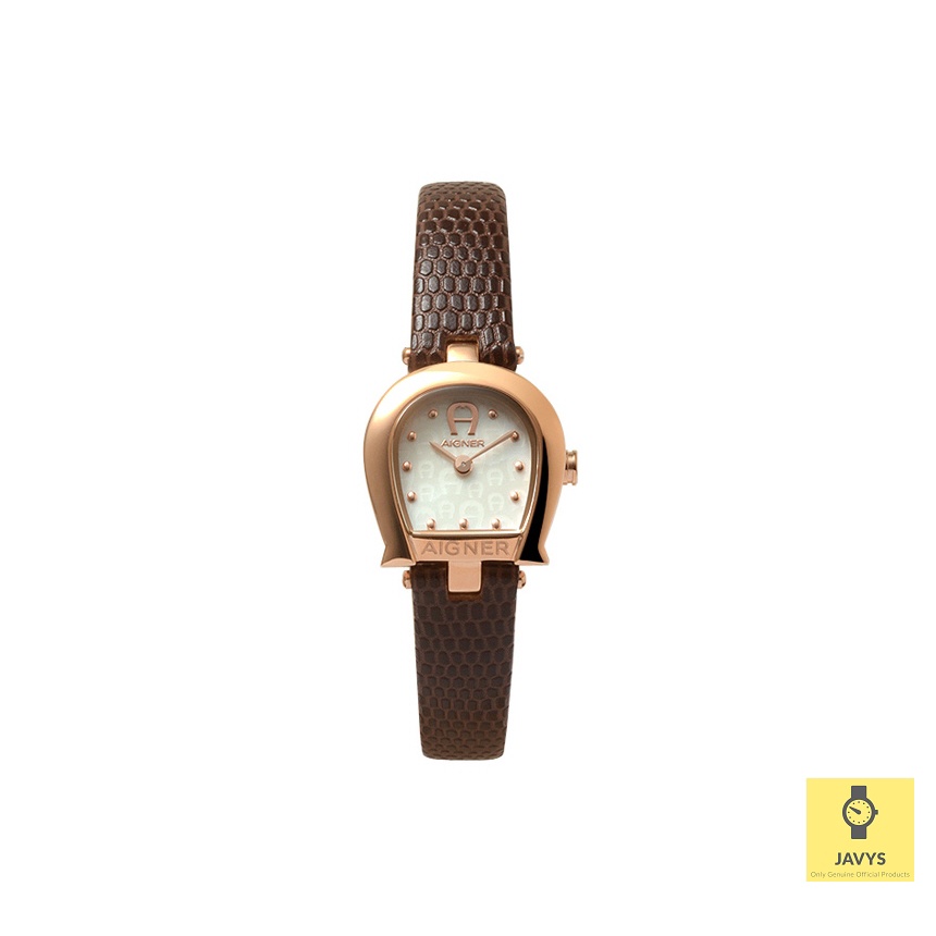 AIGNER A119205 Women s Analog Watch MUGGIA 2 hands Quartz Brown Leather Mother of Pearl Rose Gold Original