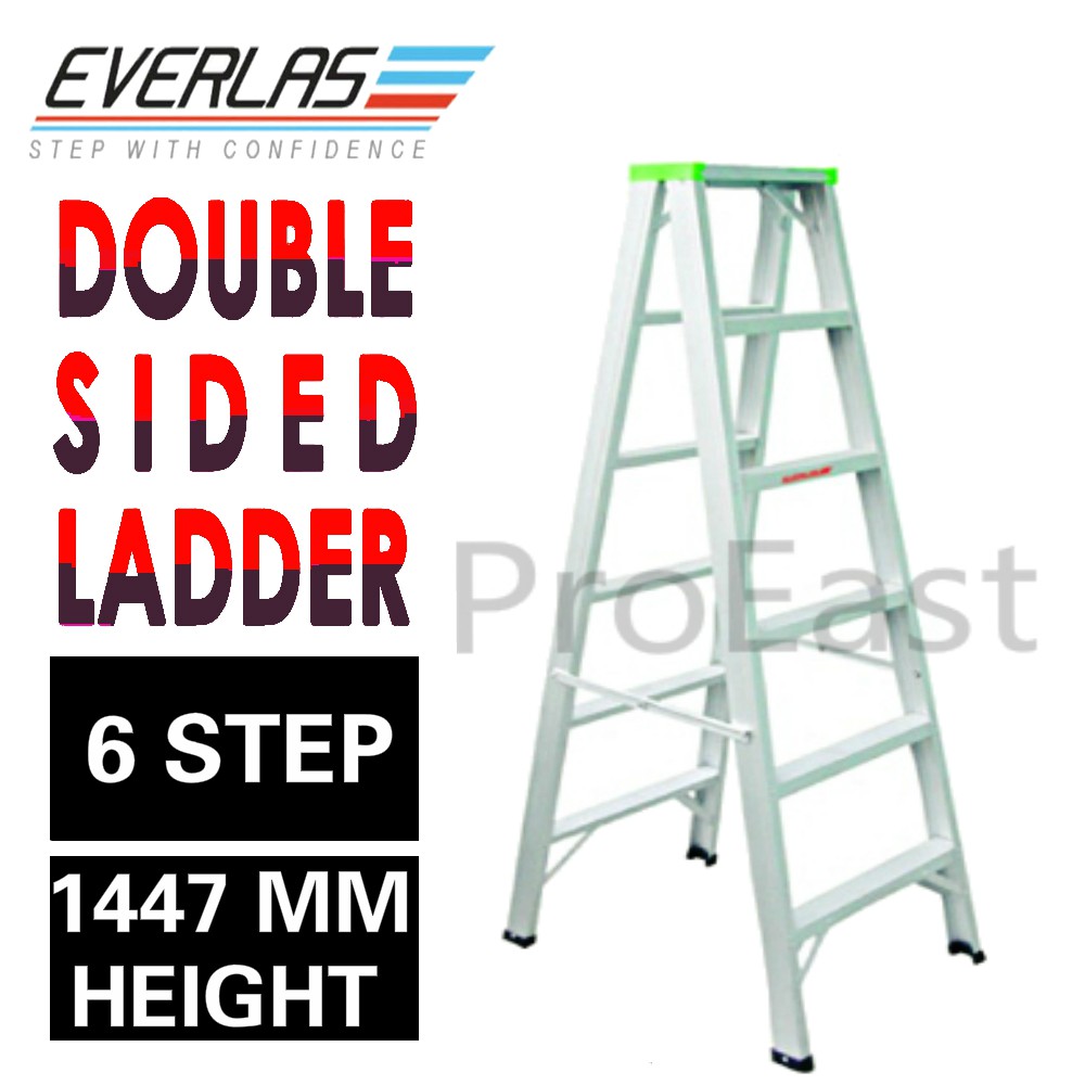 Everlas DS06 6 Steps Double Sided Aluminium Ladder Tangga Lipat ...