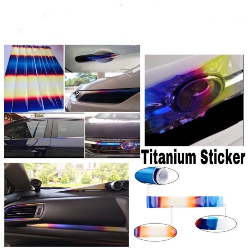 Titanium Car Wrapping Half blue Sticker New Wrap Chrome Grill Logo for ...