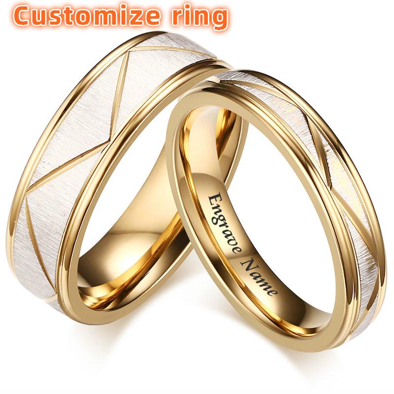 Engrave Name Romantic Wedding Rings for Lover Fashion Stainless Steel Couple Rings Party Jewelry Shopee Malaysia