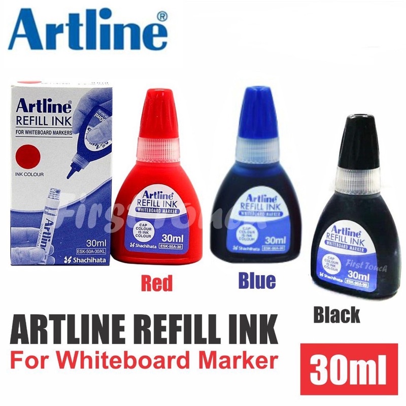 ARTLINE REFILL INK FOR WHITEBOARD MARKERS 30ML (RED,BLUE,BLACK ...