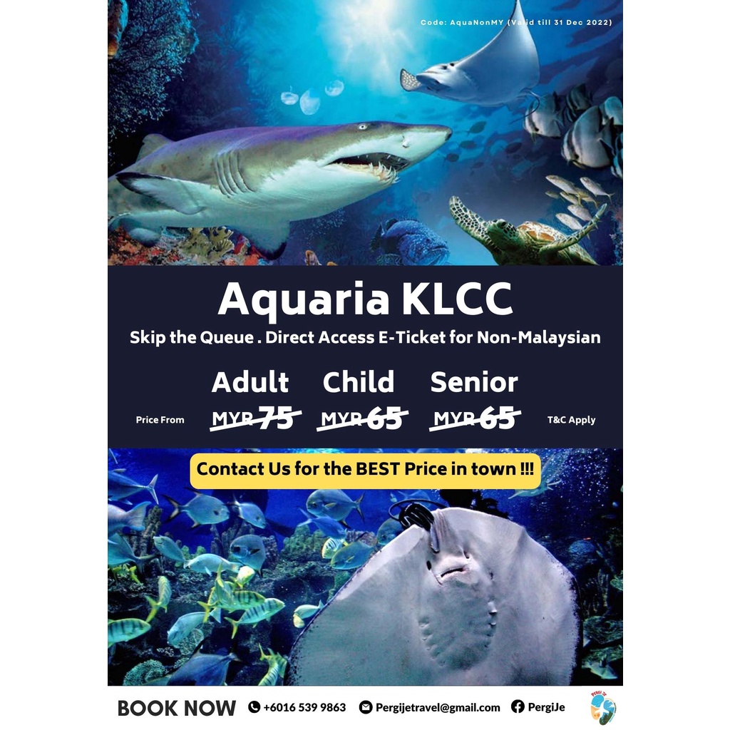 [ETicket Direct Entry] Aquaria KLCC Admission Ticket for NONMALAYSIAN