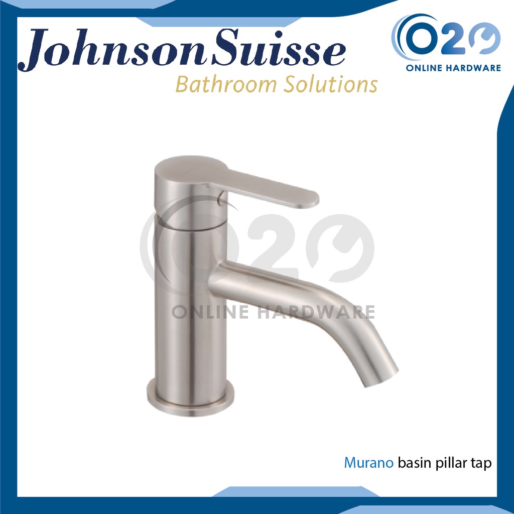 Johnson Suisse Murano Basin Pillar Tap Stainless Steel Basin Tap SS ...