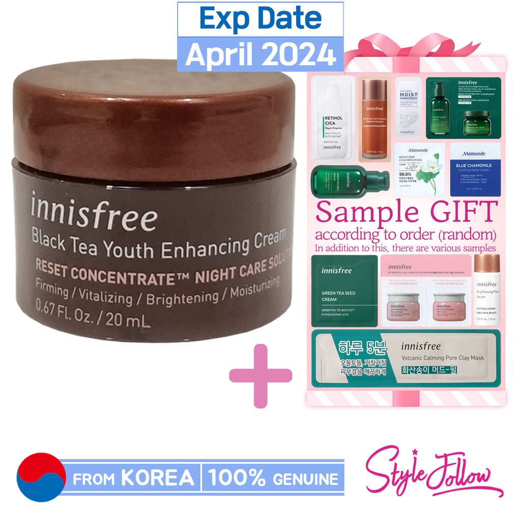 [INNISFREE] Black Tea Youth Enhancing Cream 20ml (Sample) Shopee Malaysia