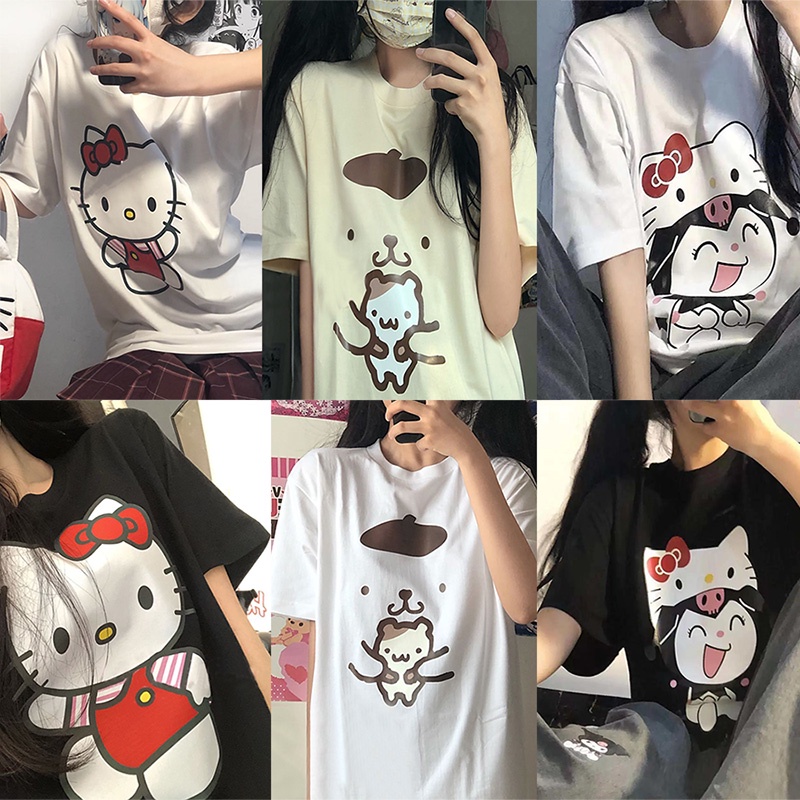 Cute Cartoon Short-sleeved T-shirt Women Loose Top Harajuku Student Tee ...