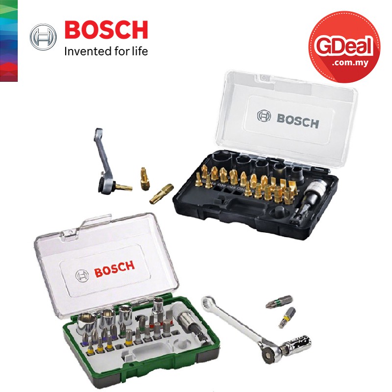 GDeal BOSCH Professional 27pcs Screwdriver Bit & Ratchet Set (Gold Limited  Edition) - 2607017160