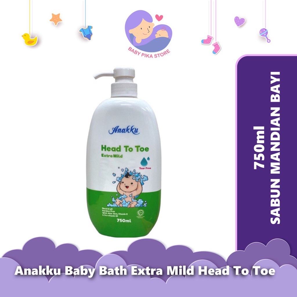 Anakku Baby Bath Extra Mild HEAD TO TOE (750ml) / Sabun Mandian Bayi ...