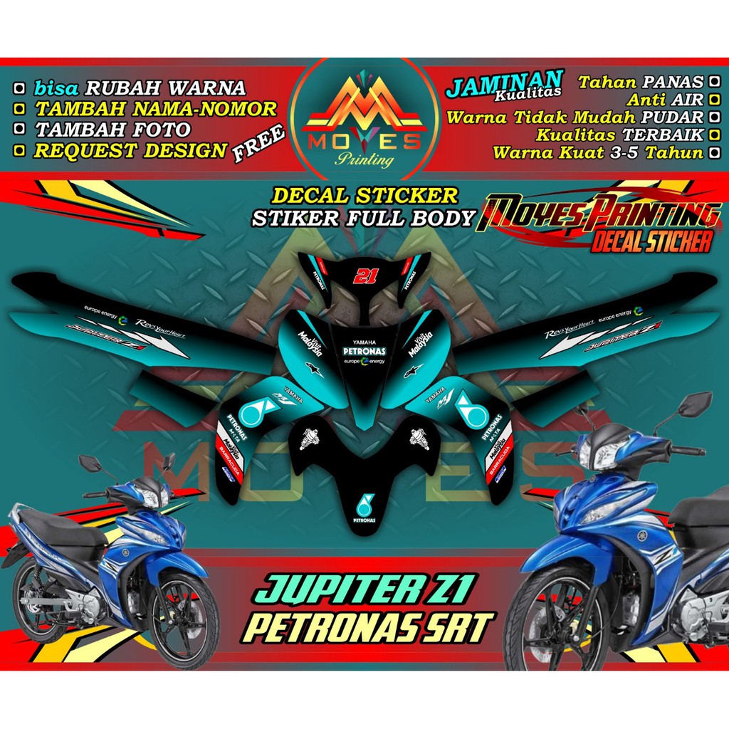 Decal Sticker Jupiter Z1 Full Body Motif Petronas Racing Premium