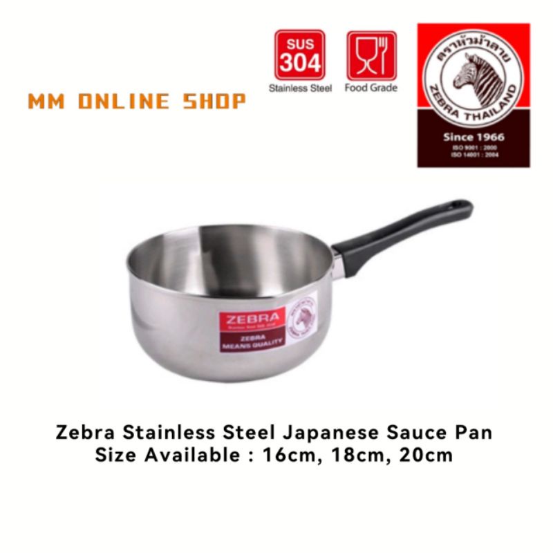 Zebra Stainless Steel Japanese Sauce Pan 16, 18, 20CM | Shopee Malaysia