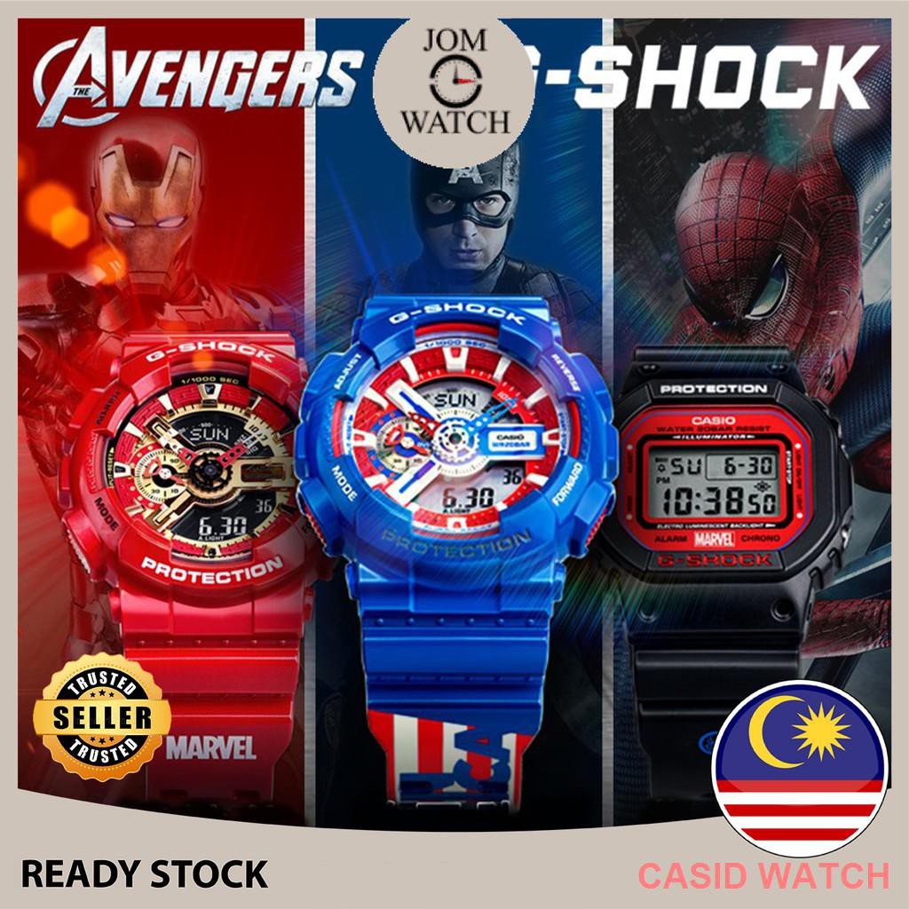 Casio solar watch Malaysia 3 Year Warranty Casio G Shock Avengers Marvel Kids Watch Jam Tangan Lelaki Shopee Malaysia