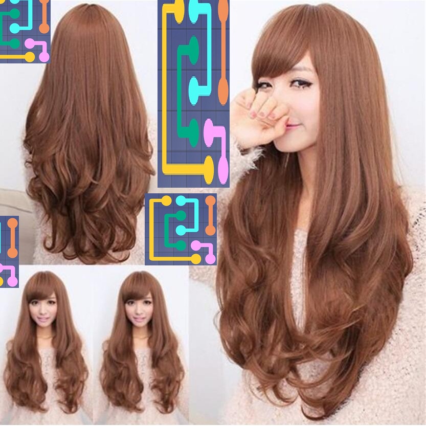 rambut palsu panjang tebal untuk wanita perempuan comel bergaya women ...