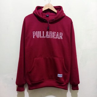 Hoodie pull and outlet bear merah maroon