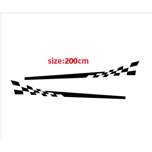 Black 2pcs Side Body Stripes Racing Race JDM Car Vinyl Sticker Decal ...