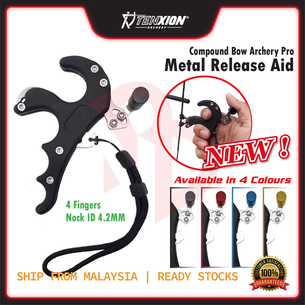 TenXion Archery 4 Fingers Metal Release Aid Adjustable Compound Bow