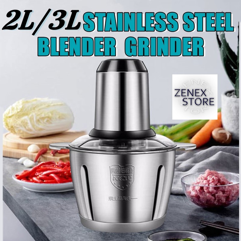 Home Kitchen Food Grinders Cheap Stainless Steel Small Best Meat Chopper  Automatic 2L 3L Electric Meat Grinder For Sale