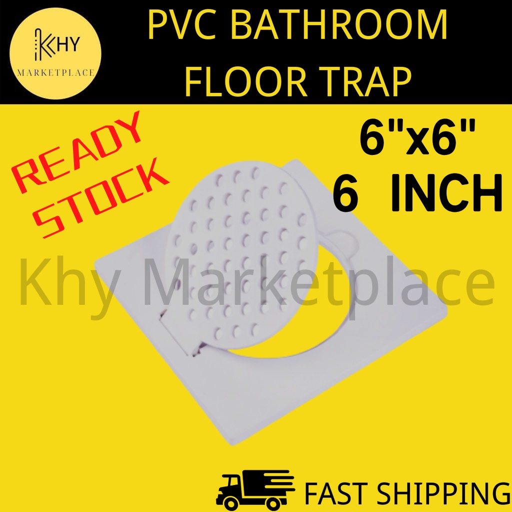 6''x6'' PVC Grating White Color Trap / Toilet Drain Cover / Floor Trap