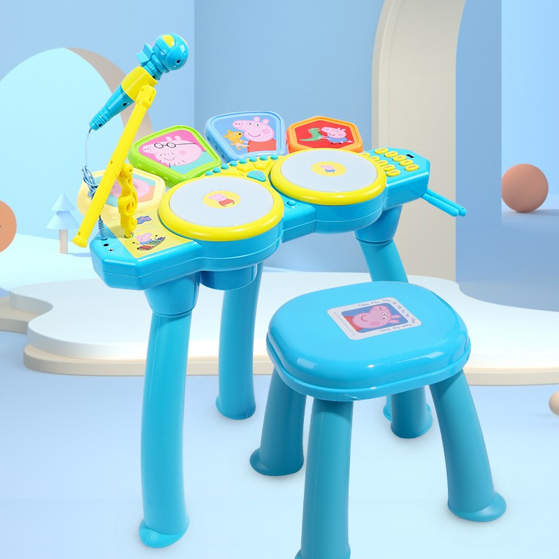 Peppa pig drum set best sale with stool