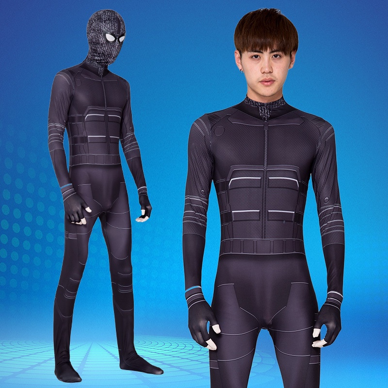 Marvel Shadow Spiderman Jumpsuits Adult Hero Stealth Suit Cosplay ...