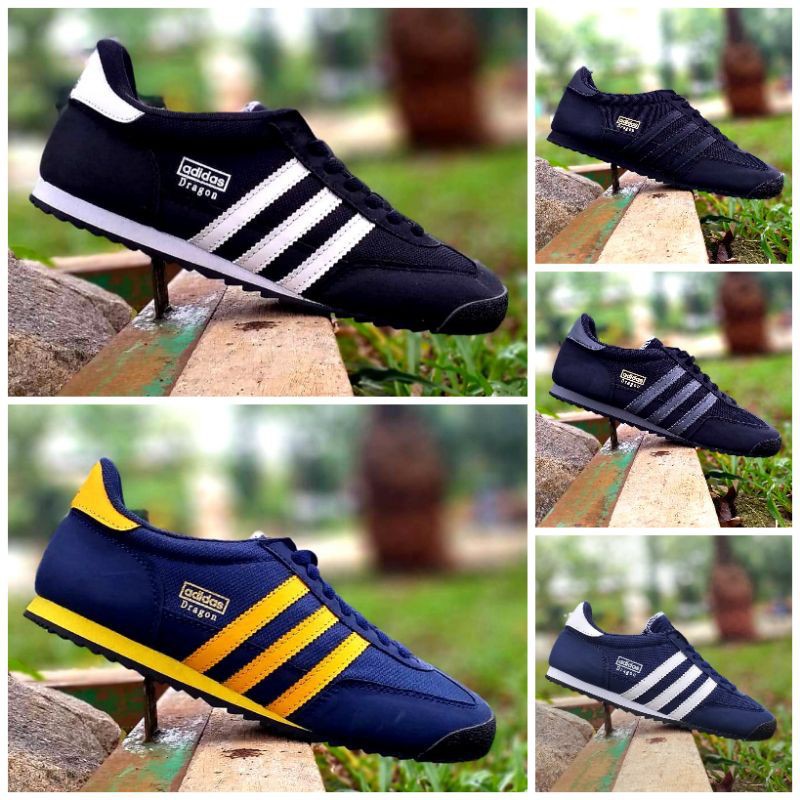 Adidas Dragon Black White Gray Navy Yellow Full Sneakers Men Casual School Shoes Shopee Malaysia