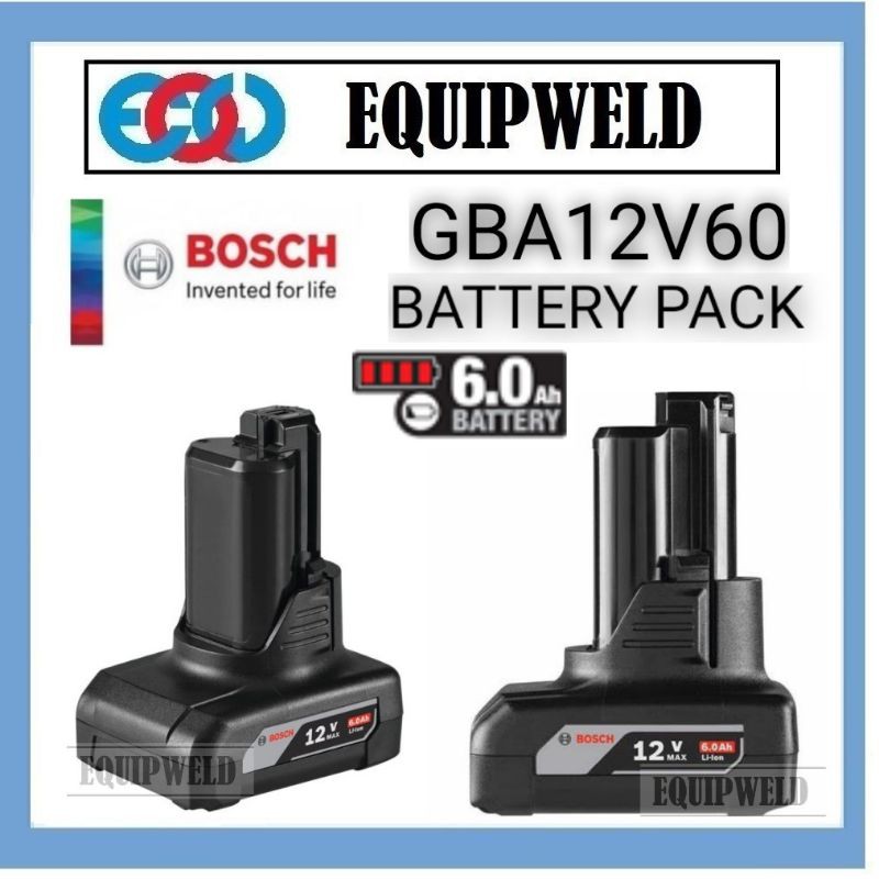 BOSCH GBA12V60 12V Max Lithium-Ion 6.0 Ah Battery 