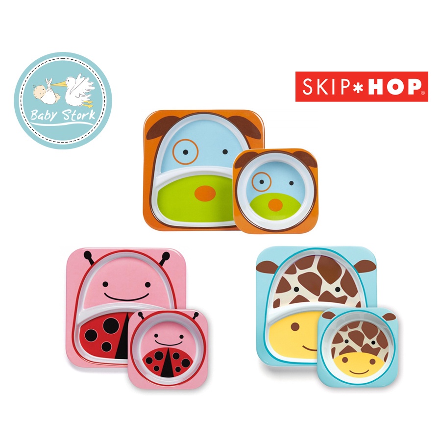 Skip Hop Zoo Melamine Set - Dog / Giraffe / LadyBug | Shopee Malaysia