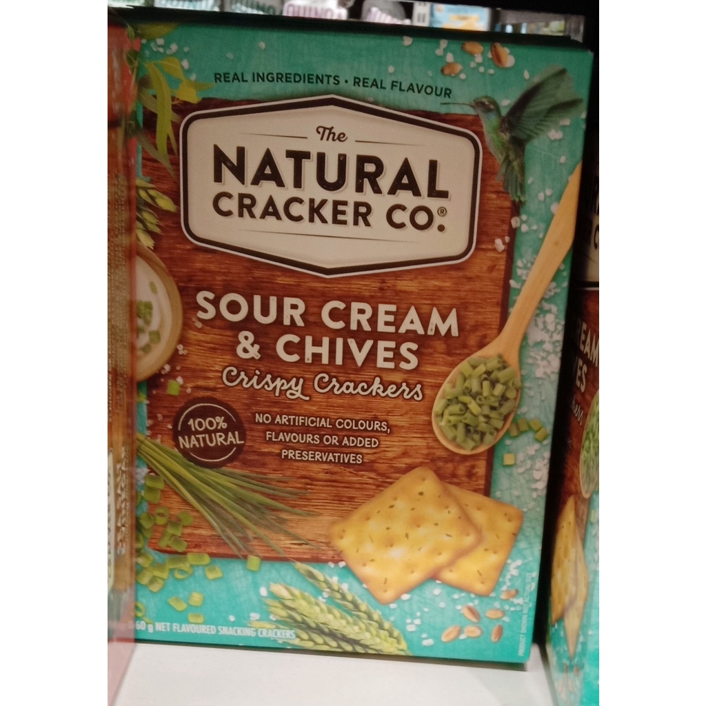 The Natural Cracker Sour Cream & Chives Crispy Crackers 160g Shopee
