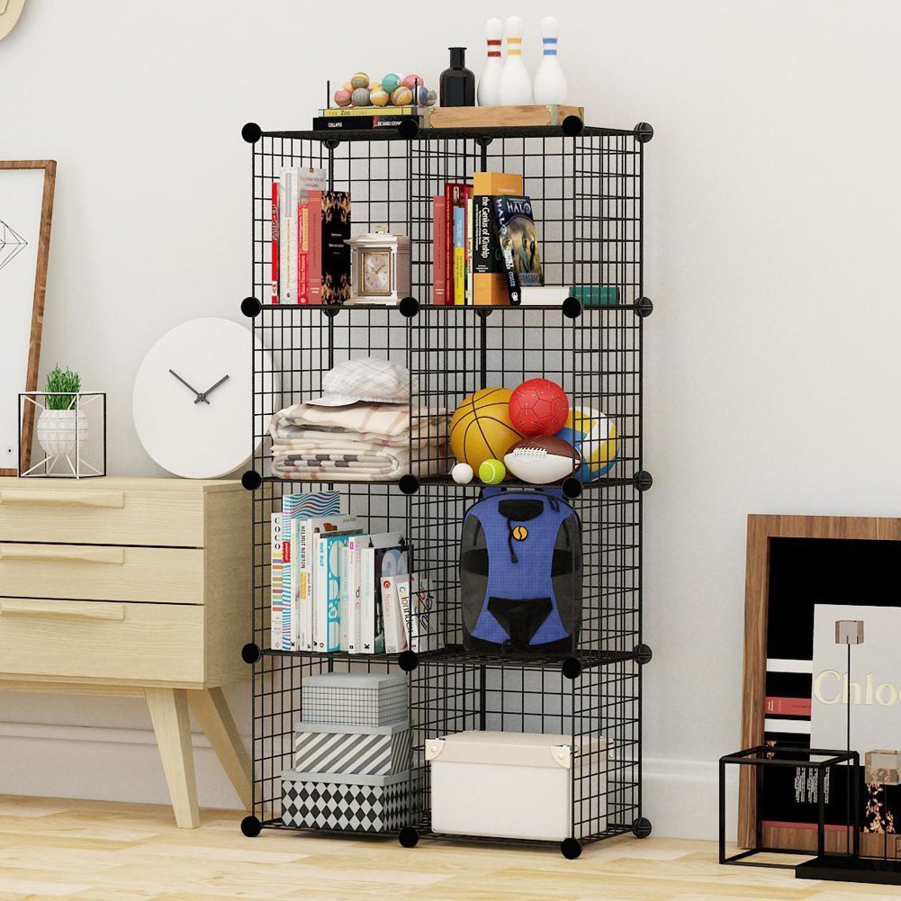 8 Cube Grid Wire Organizer Wardrobe Shelves Bookcase DIY, 1 unit