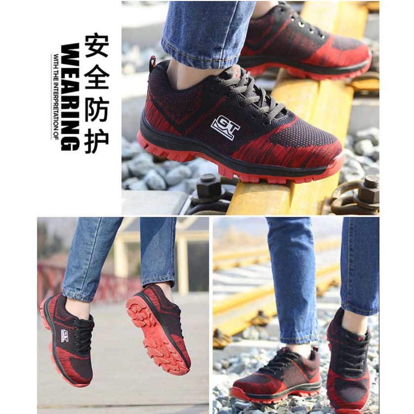 GT safety shoes men women Steel Toe Work Boots Comfortable Steel Toe sneakers outdoor Hiking shoes Shopee Malaysia