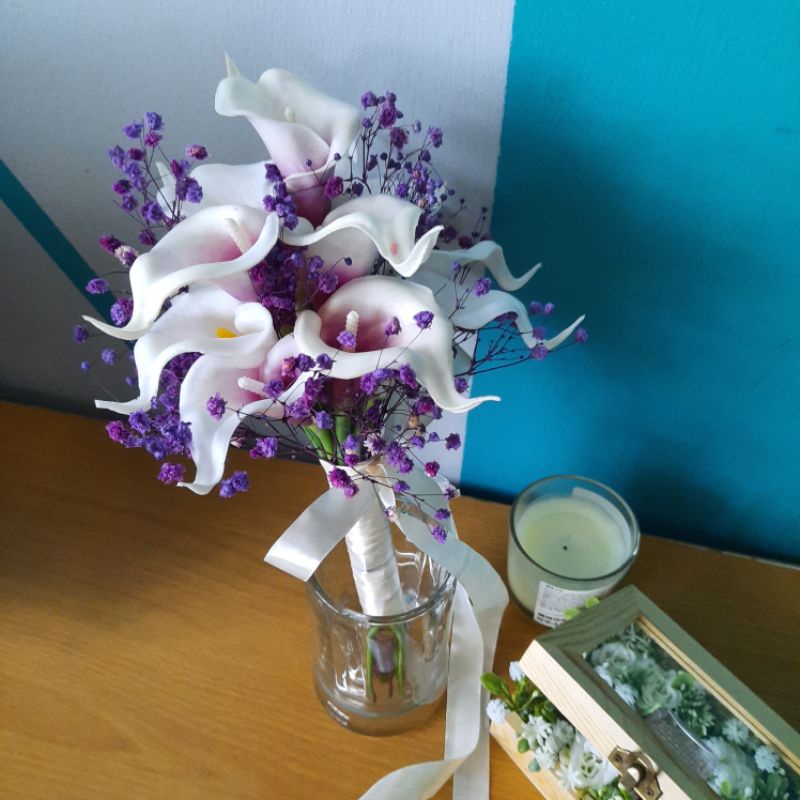 Ready stock Bunga Tangan Pengantin murah Calla lily bouquet bridal bouquet Tunang Nikah
