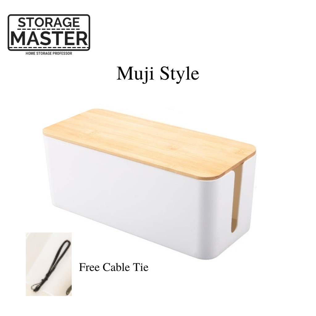 Premium Cable Management Storage Box Minimalist Muji Design Desktop