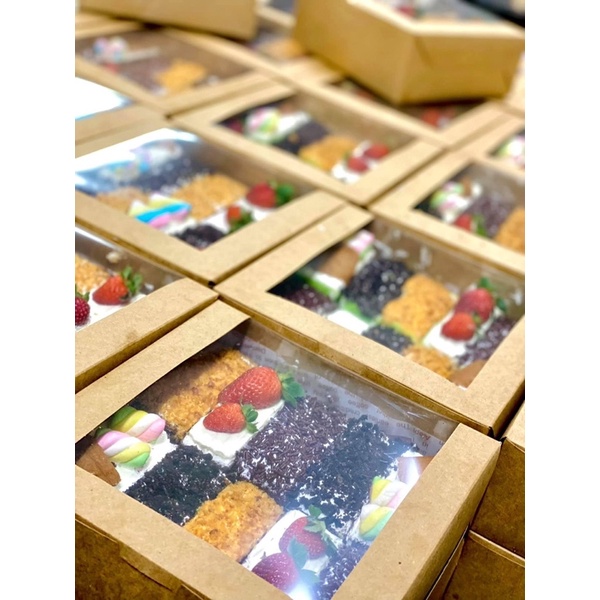 Ready Stock Kotak Kraft Window Layer Cake Box, Kuih Lapis Box, Talam ...