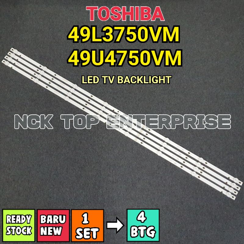 TOSHIBA 49L3750VM 49U4750VM LED BACKLIGHT BARU / READY STOCK 49L3750 ...
