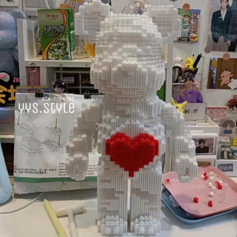 LED Bearbrick Building Blocks Micro Bricks Love Bear Nano